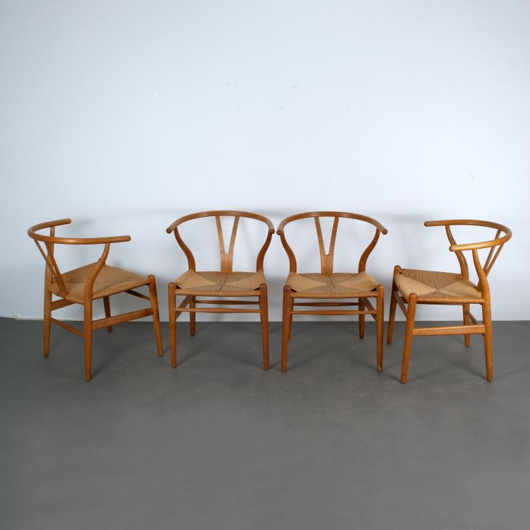 Bild 1 zu Objekt, Vier Armlehnst&uuml;hle 'Y-chair CH-24', 1950, Hans J. Wegner, Hansen, Carl & Son, Odense, 119A 144