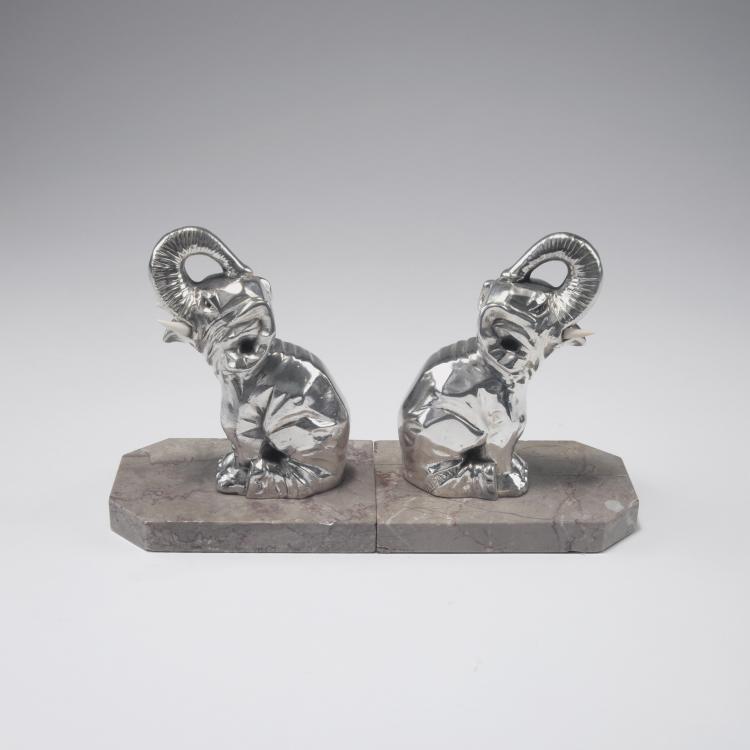 Hauptbild zu Objekt, Two 'Elephant' bookends, c1930, Moreau, Henri, Paris, 120 732