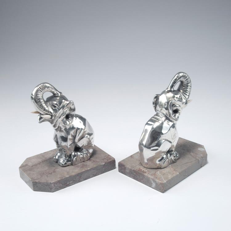 Bild 1 zu Objekt, Two 'Elephant' bookends, c1930, Moreau, Henri, Paris, 120 732