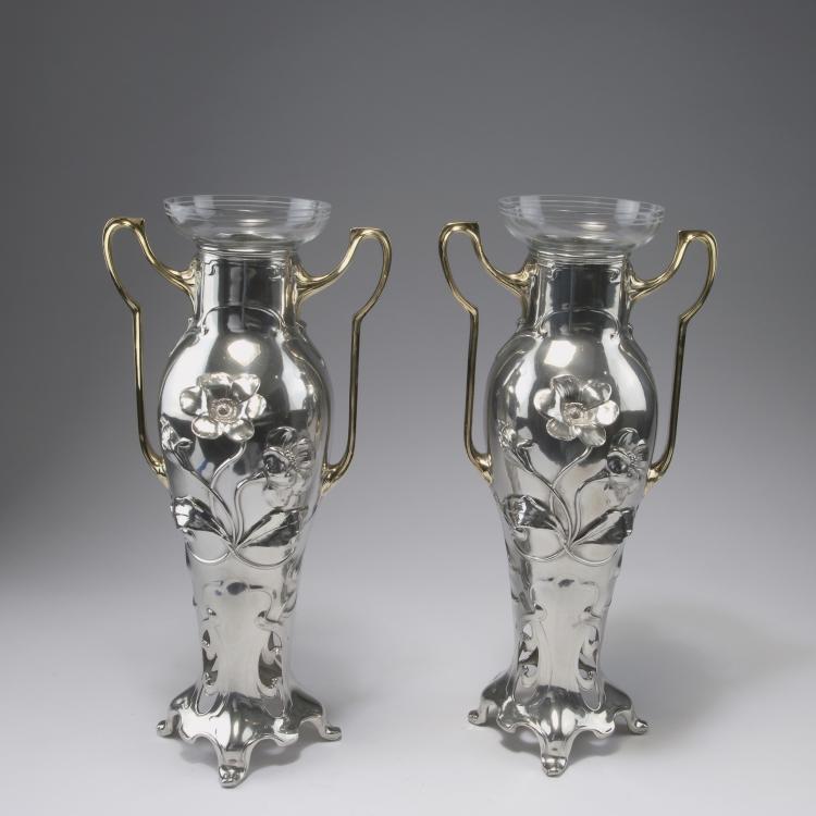 Hauptbild zu Objekt, Pair of vases with handles, c1900, Dupper & Bernhold, Esslingen, 120 689