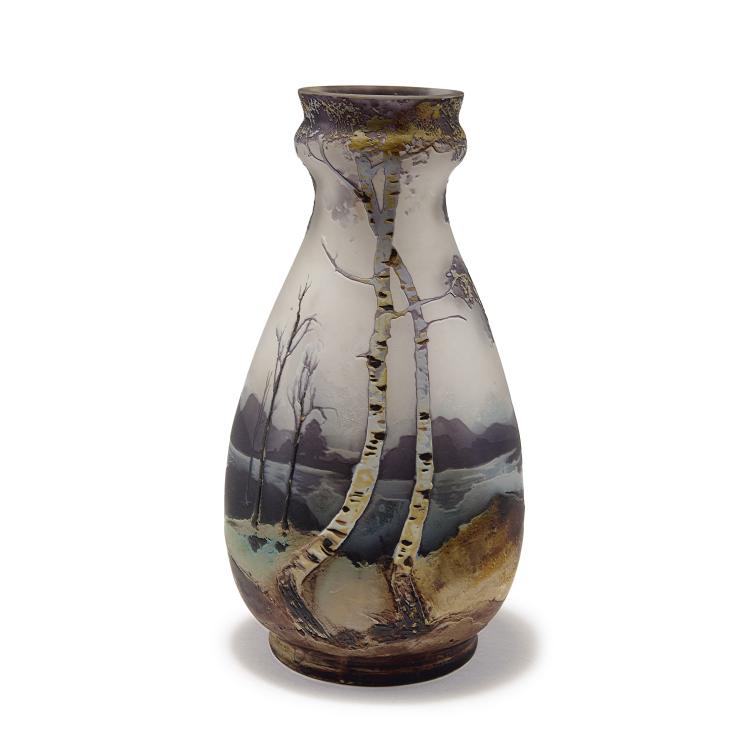 Hauptbild zu Objekt, 'Arbres d'hiver' vase, c1910, Muller Fr&egrave;res, Lun&eacute;ville, 120 303