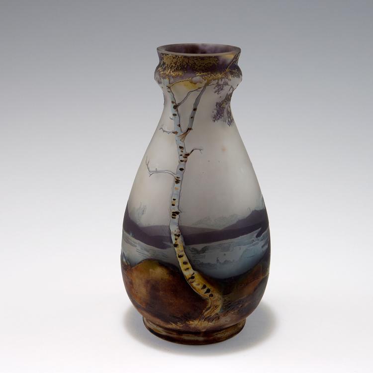 Bild 1 zu Objekt, 'Arbres d'hiver' vase, c1910, Muller Fr&egrave;res, Lun&eacute;ville, 120 303