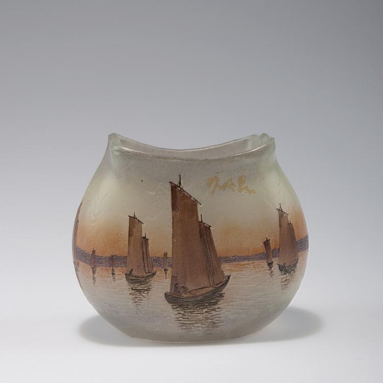 Hauptbild zu Objekt, Vase with sailboats, c1910, Legras & Cie., Saint-Denis, 120 294