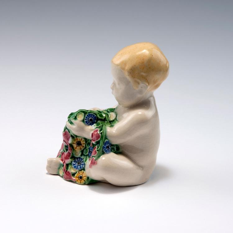 Bild 1 zu Objekt, 'Sitting Child with Flowers', c1907, Michael Powolny, Wiener Keramik, 120 662
