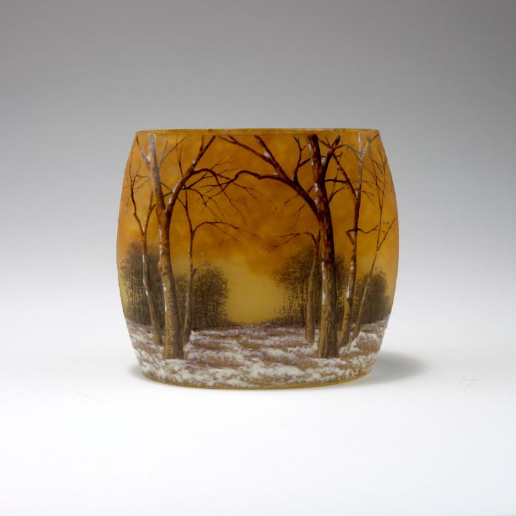 Bild 1 zu Objekt, 'Cr&eacute;puscule neige' or 'Paysage hiver' vase, c1906, Daum Fr&egrave;res, Nancy, 120 50
