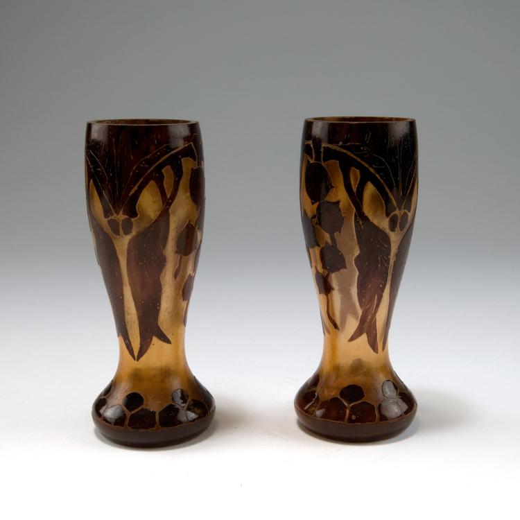 Bild 1 zu Objekt, Two 'Eucalyptus' vases, 1919-21, Schneider, Epinay-sur-Seine, 120 333