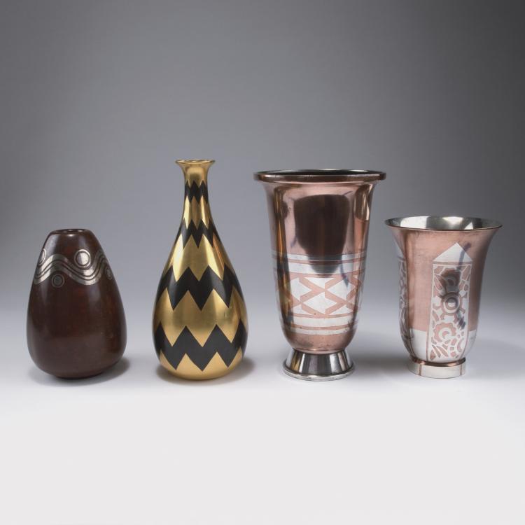 Hauptbild zu Objekt, Four 'Dinanderie' vases, c1928, Christofle, Paris, 120 677