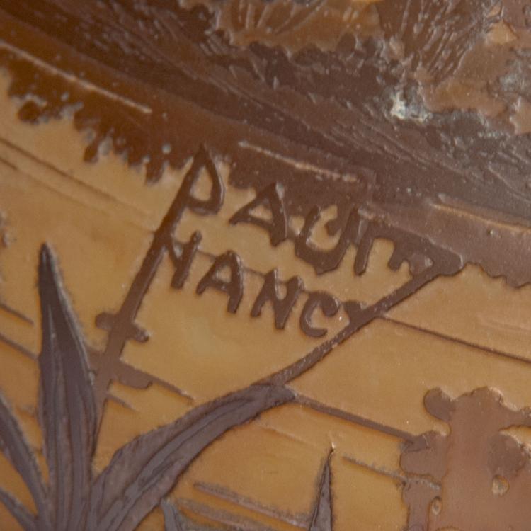 Bild 2 zu Objekt, Tall 'paysage lacustre' table light, c1910, Daum Fr&egrave;res, Nancy, 120 79