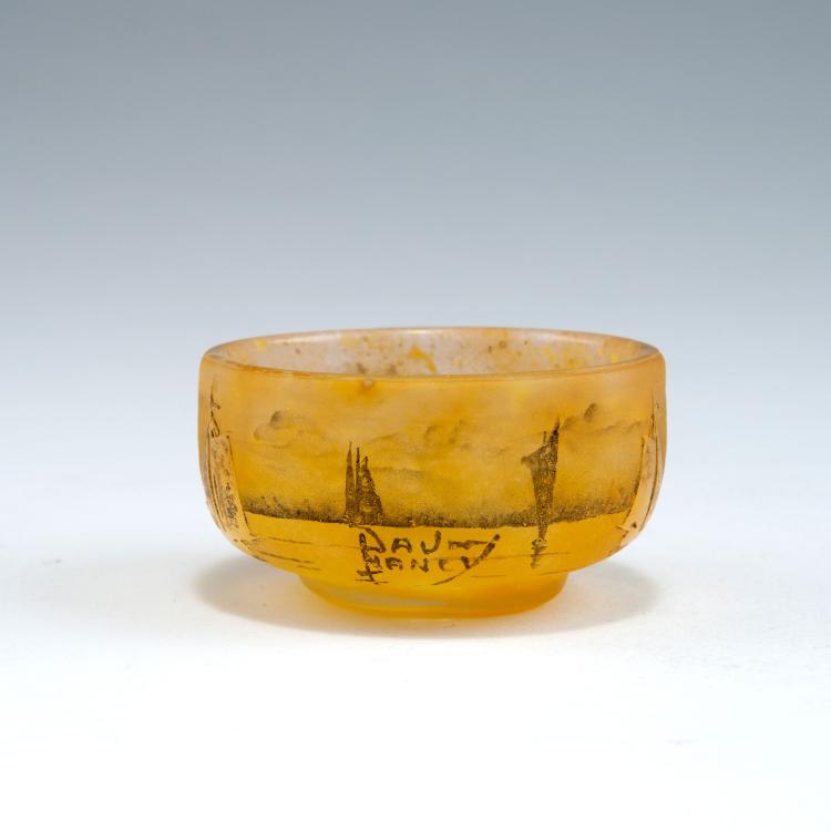 Bild 1 zu Objekt, 'Voiliers, coucher de soleil' spice dish, c1910, Daum Fr&egrave;res, Nancy, 120 94