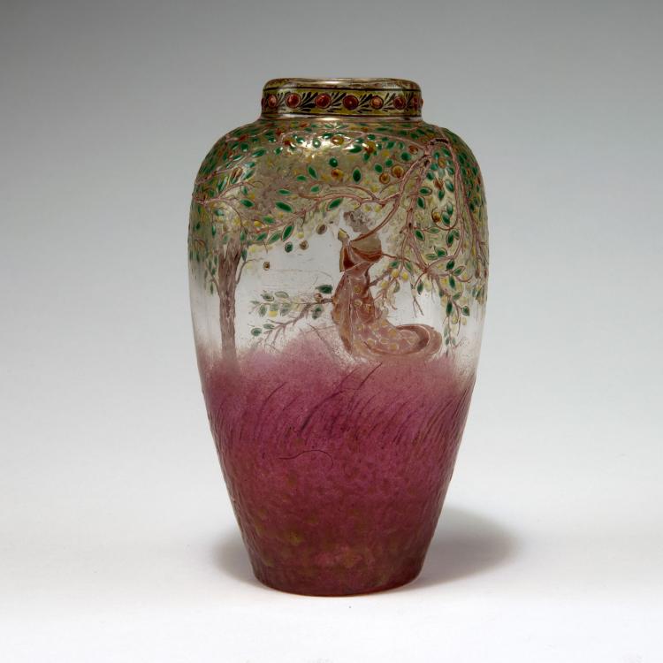 Bild 1 zu Objekt, Seltene Vase mit ostasiatischer Figur, nach einem Studienblatt von Louis Hestaux, 1885-90, Louis Hestaux, Gall&eacute;, Emile, Nancy, 120 143