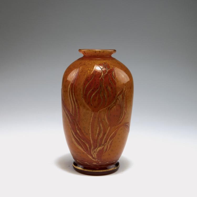 Hauptbild zu Objekt, 'Tulipes' vase, c1900, Burgun, Schverer & Co., Meisenthal, 120 6