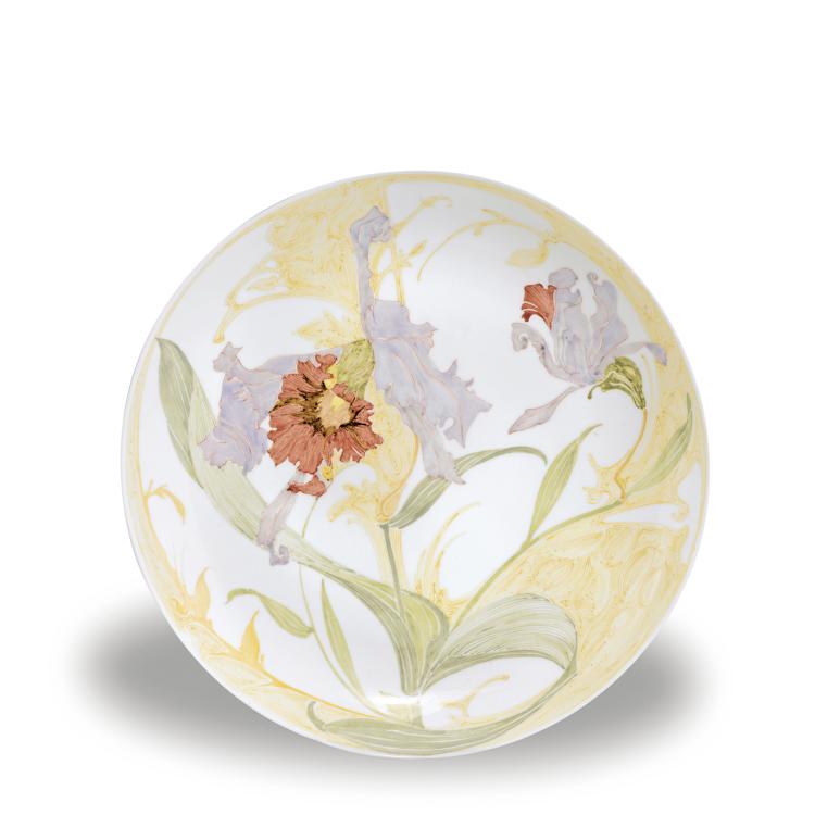 Hauptbild zu Objekt, 'Orchid' plate, 1907, Samuel Schellink, Rozenburg, Den Haag, 138B 598