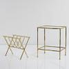 'Bamboo' side table and newspaper rack, c. 1970