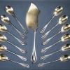 Thirteen-piece bomb glacée cutlery in the original case, c. 1900