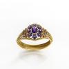 Opulenter Amethyst Armreif mit Blütendekor