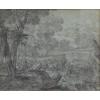 Tree-lined landscape with eagles, 18th century