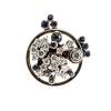 Floral cocktail ring with diamonds and sapphires