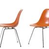 Vier Stühle 'Plastic side chair' auf 'H-base',1950-53