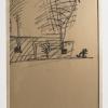 Charcoal drawing of the Tel Aviv Synagogue, 1995