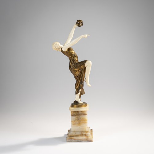 Chryselephantin-Figur 'Komödie-Tragödie', 1920er Jahre