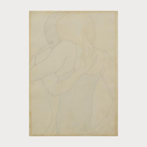 Embracing couple, 1968