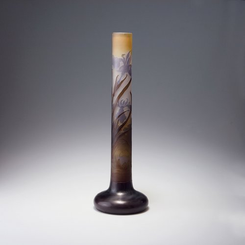 Große Stangenvase 'Nénuphars et Iris', um 1910