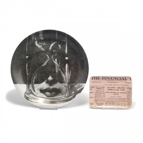 'Financial times' ashtray and 'Tema e Variazioni 184' plate, 1950s