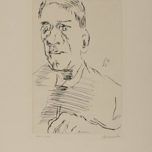 'Self Portrait with etching needle', 1970
