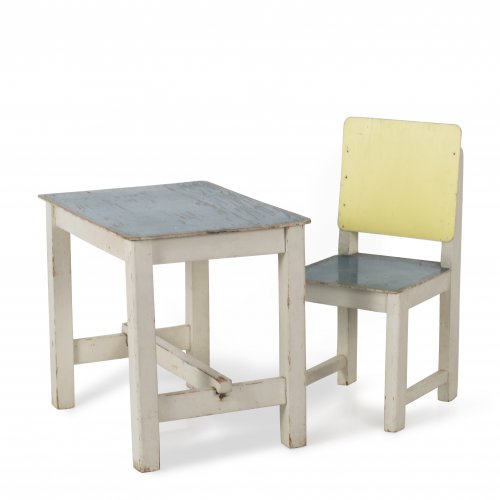 Child's table and chair, c1930