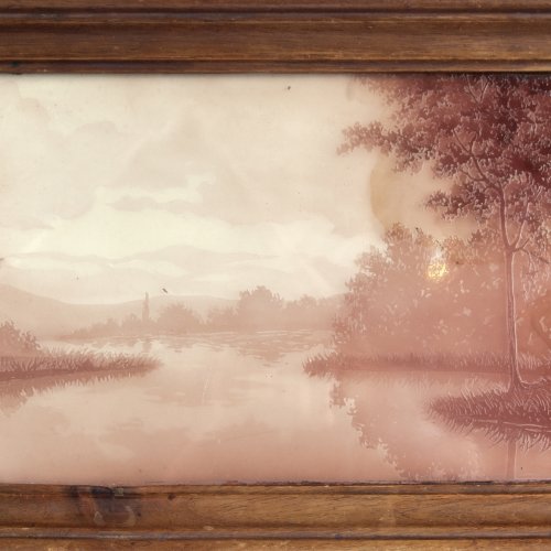 Glasbild, Landschaft, um 1900
