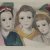 'Three decorated girls', 1940s