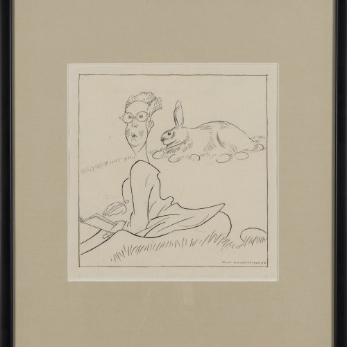 Ohne Titel (Osterhase und Maler), 1953