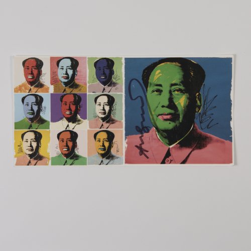 Klappeinladungskarte 'Mao Tse-Tung by Andy Warhol' von Castelli-Graphics, 1972