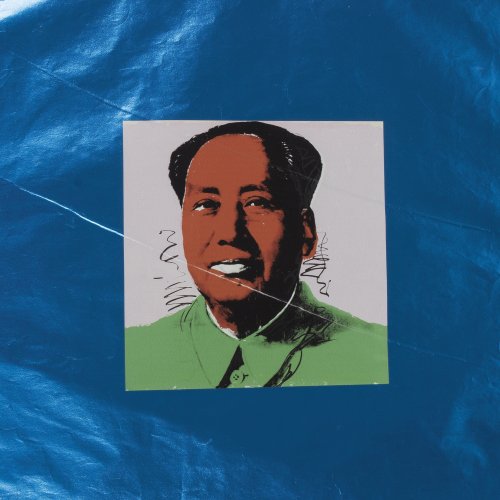 Portfolio of 5 Mao serigraphs on blue silver foil, 1985