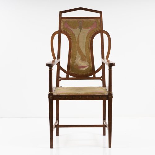 Armchair with cover for the 'Holland'schen Stuhl' by Henry van de Velde, 1898