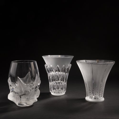 Three vases 'Épis', 1932, 'Feuilles', 1934 and 'Hedera', 1980