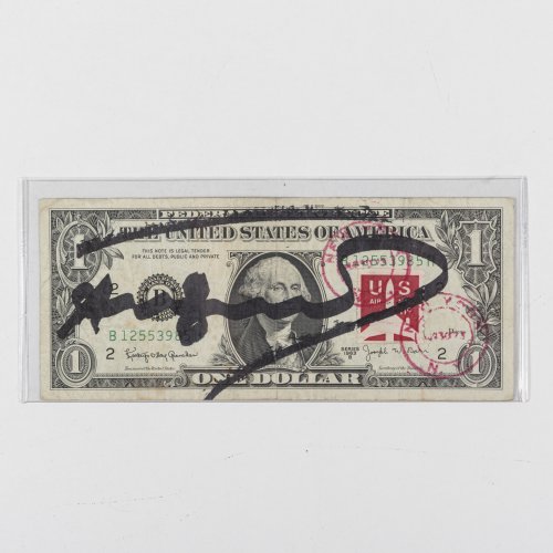 'One Dollar Note', 1963 (Serie), 1971 (Erscheinen Briefmarke), 1973 (Poststempel)