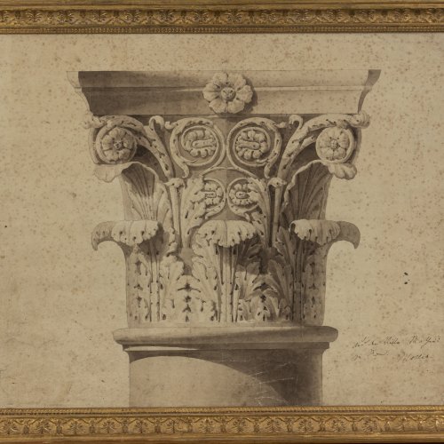 Untitled (Architectural drawing with Corinthian capital from Villa Mattei, Rome), 19th century