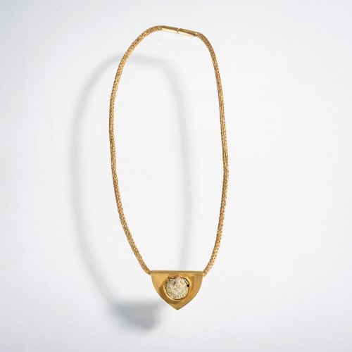 Necklace, pendant with antique lion head, 2005