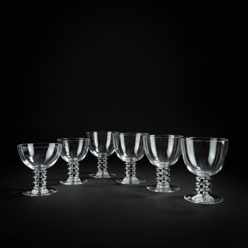 Set of six glasses from the 'Unawihr' service, 1926