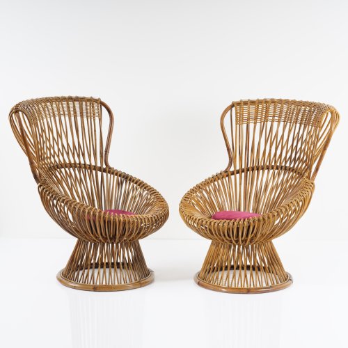 Two 'Margherita' wicker chairs, 1951