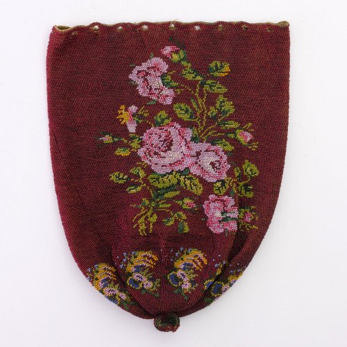 Pouch with rose bush and temple, 1st half of the 19th century