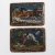 Two beaded paintings with a horse-drawn carriage and a hunting dog with a pheasant, 19th century