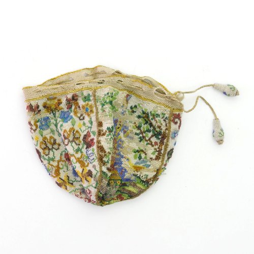Pouch with coat of arms and flowers, c. 1780-1800