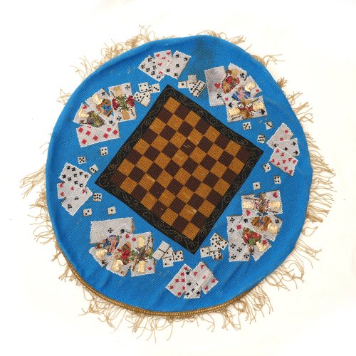Game table cover, 19th century