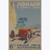 Plakat '6eme Grand Prix Automobile Monaco', 1934