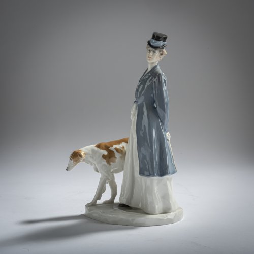 'Lady in Riding Costume with Greyhound', 1910