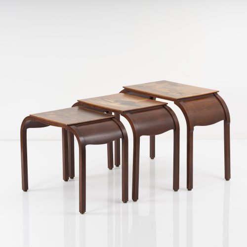 Three nesting tables 'Canari' 'Chats' and 'Ecureil', 1920s