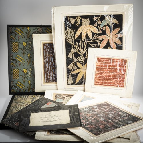 10 Entwürfe und Skizzen für Textilien und Tapeten, 1930-35