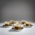 Sechs Kaffeetassen mit Untertassen 'Oro', 1960er Jahre